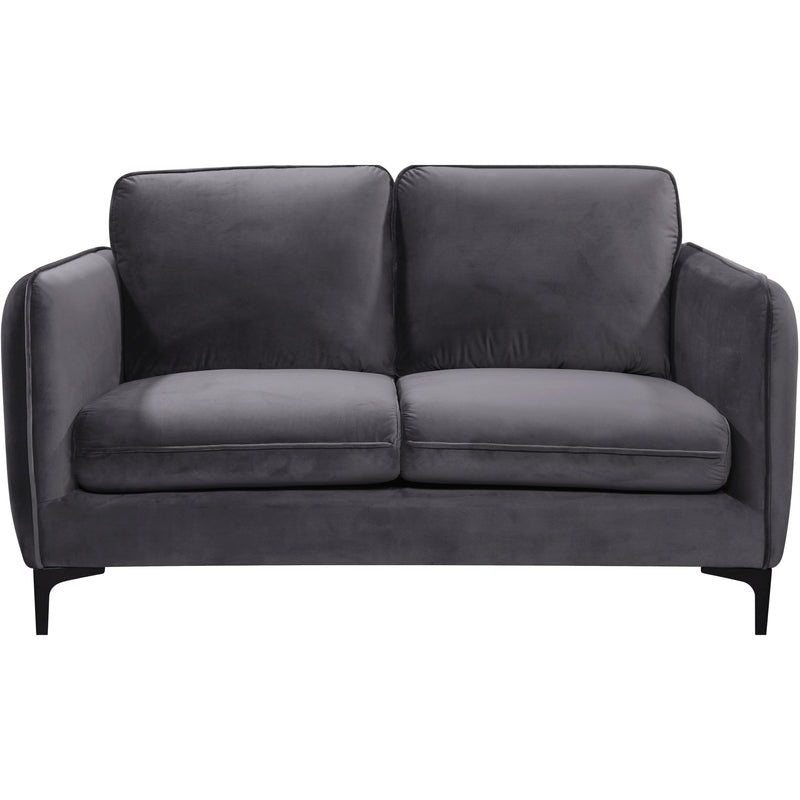 Meridian Poppy Grey Velvet Loveseat IMAGE 2