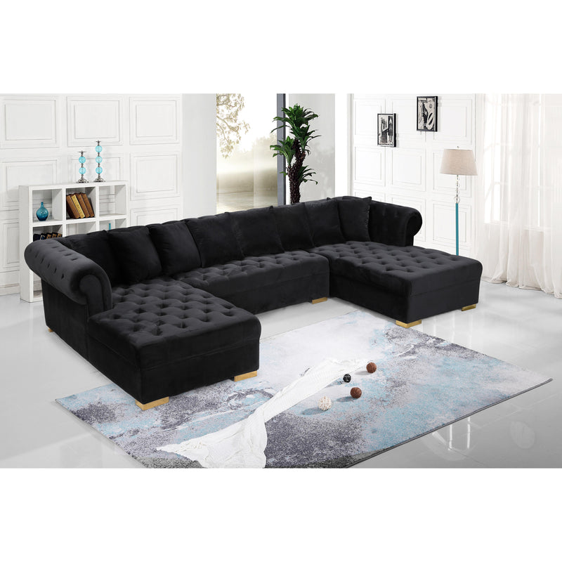 Meridian Presley Black Velvet 3pc. Sectional IMAGE 15