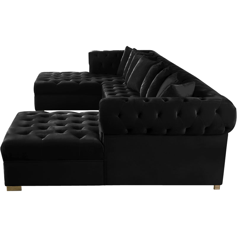 Meridian Presley Black Velvet 3pc. Sectional IMAGE 5