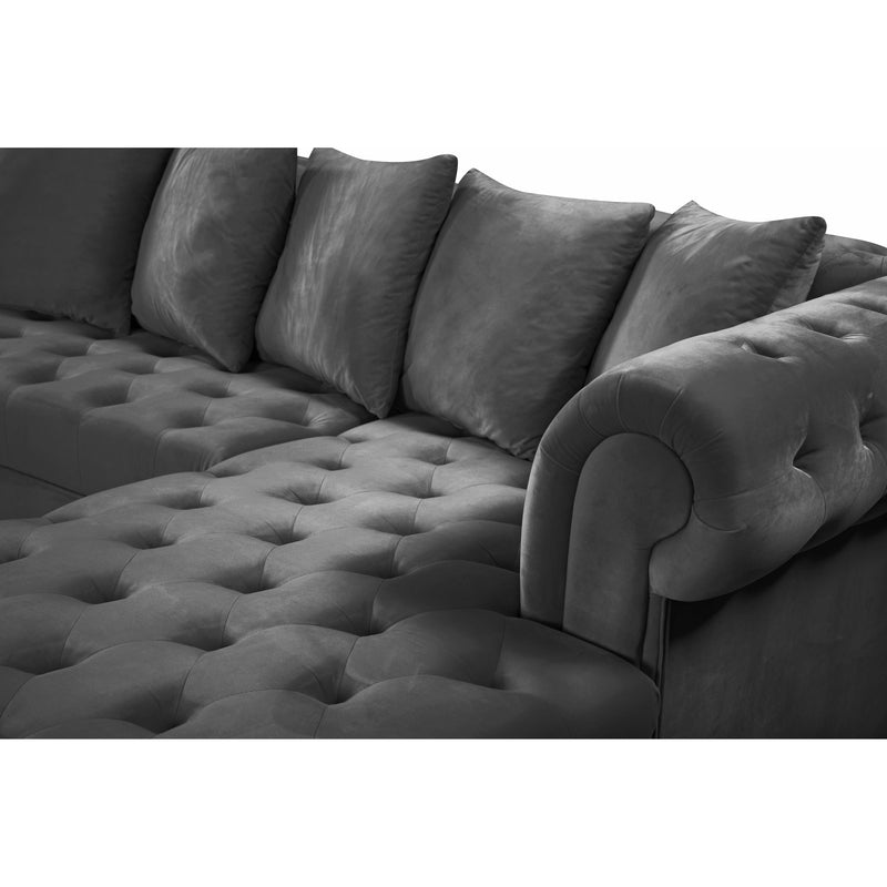 Meridian Presley Grey Velvet 3pc. Sectional IMAGE 14