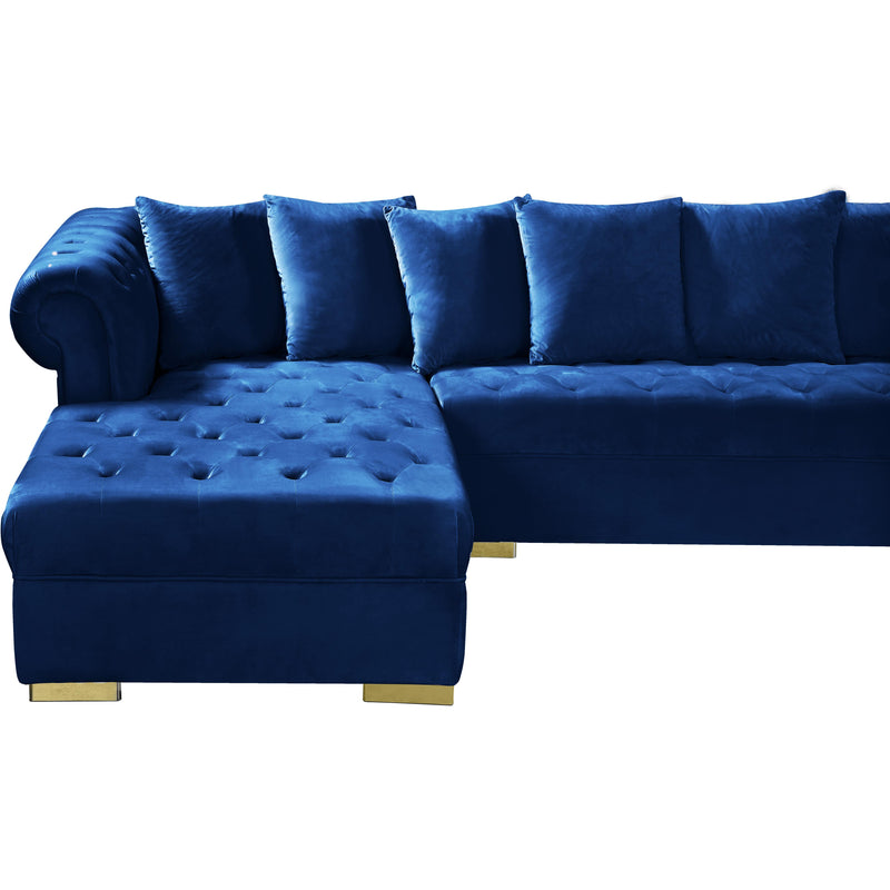 Meridian Presley Navy Velvet 3pc. Sectional IMAGE 11