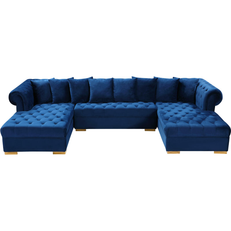 Meridian Presley Navy Velvet 3pc. Sectional IMAGE 3