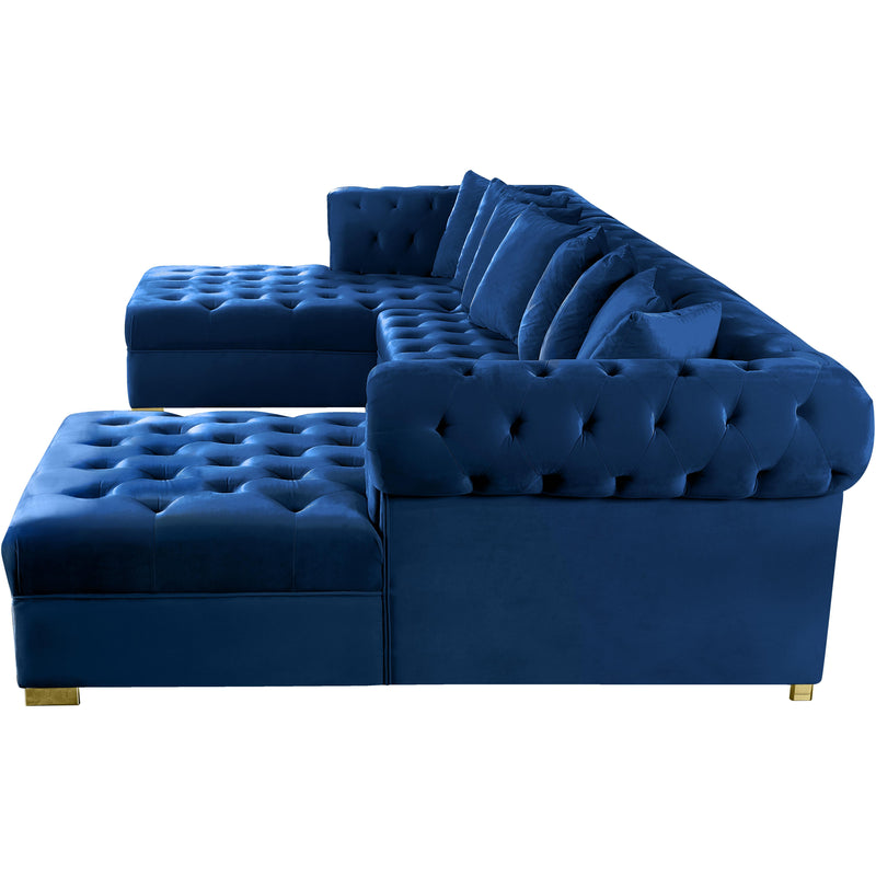 Meridian Presley Navy Velvet 3pc. Sectional IMAGE 5