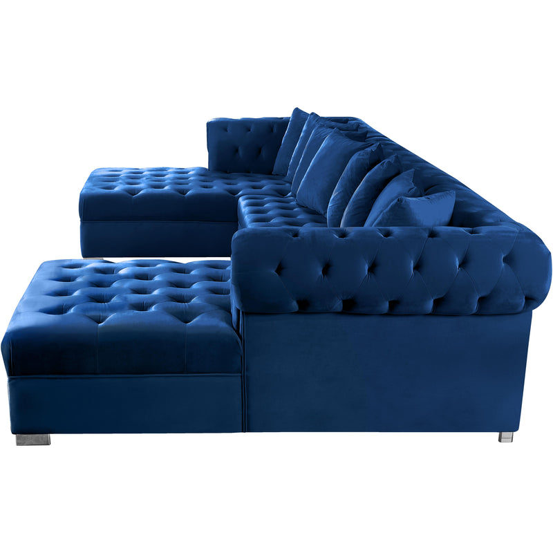 Meridian Presley Navy Velvet 3pc. Sectional IMAGE 6