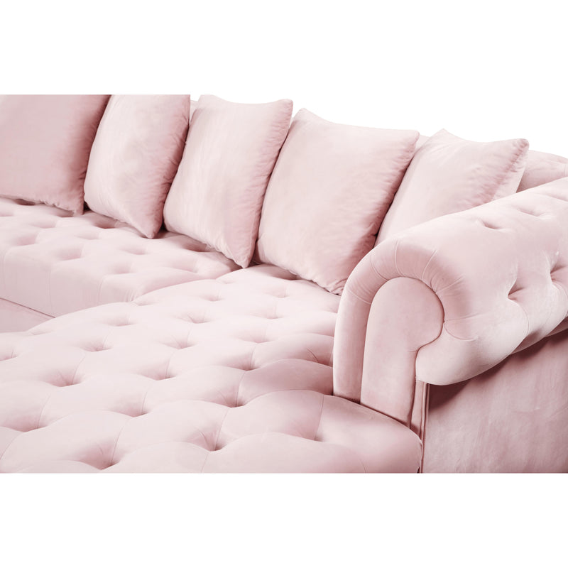 Meridian Presley Pink Velvet 3pc. Sectional IMAGE 14