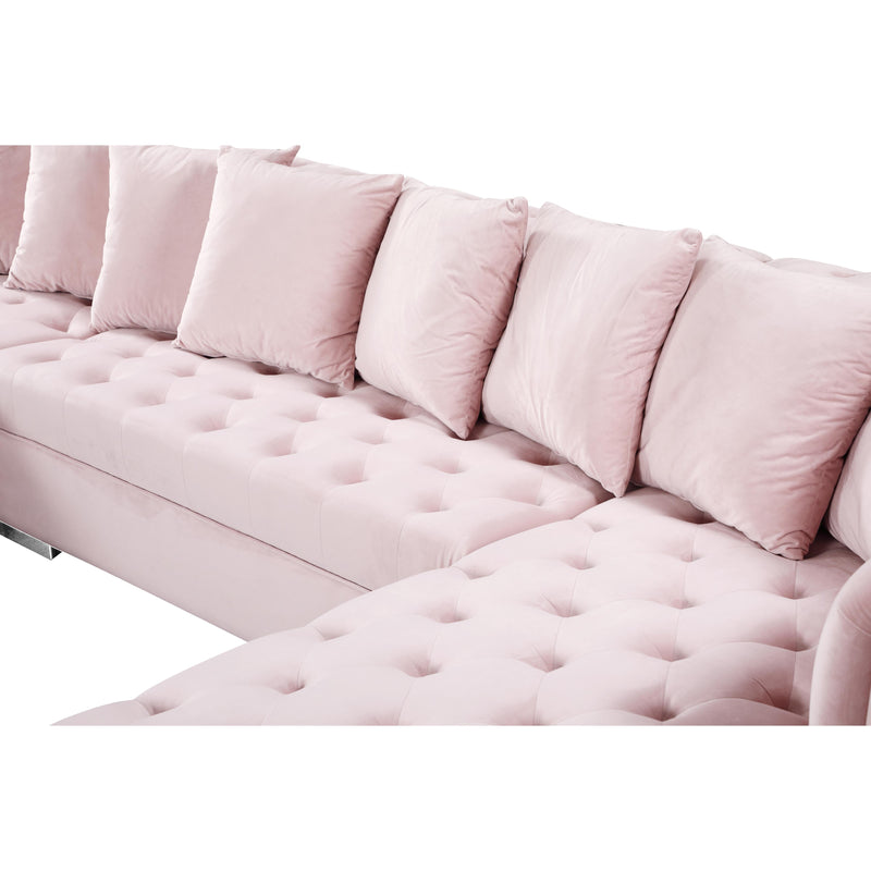Meridian Presley Pink Velvet 3 pc Sectional IMAGE 17