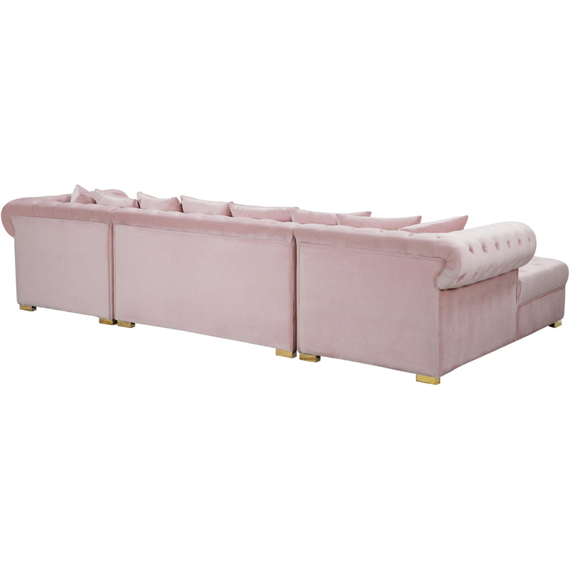 Meridian Presley Pink Velvet 3pc. Sectional IMAGE 7