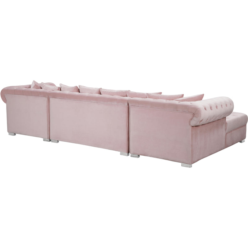 Meridian Presley Pink Velvet 3pc. Sectional IMAGE 8