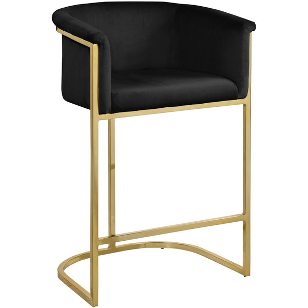 Meridian Donatella Black Velvet Stool IMAGE 1