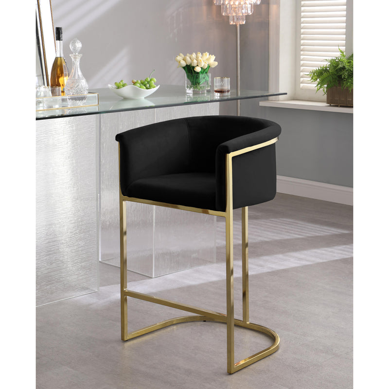 Meridian Donatella Black Velvet Stool IMAGE 3