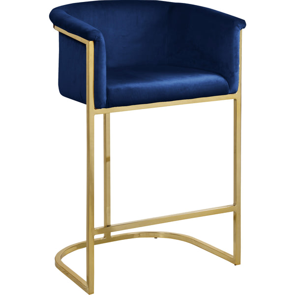 Meridian Donatella Navy Velvet Stool IMAGE 1