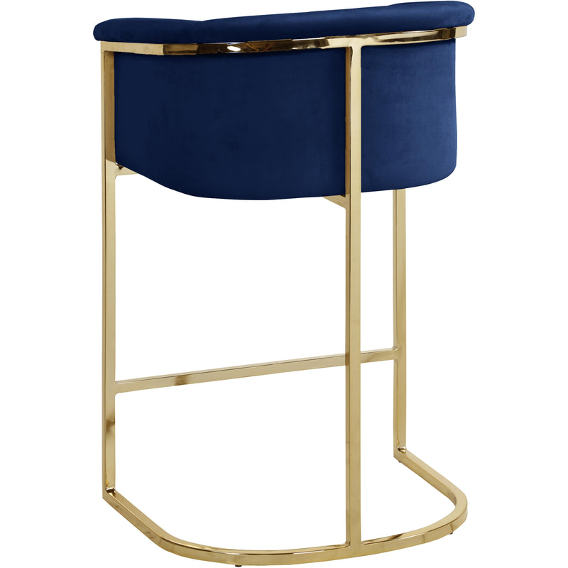 Meridian Donatella Navy Velvet Stool IMAGE 2