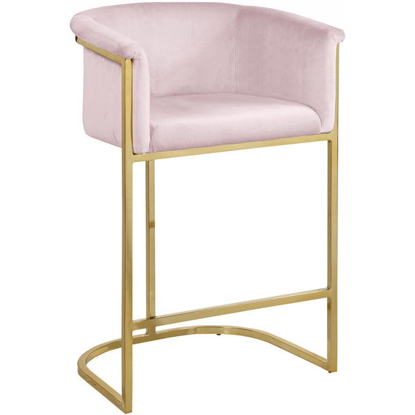 Meridian Donatella Pink Velvet Stool IMAGE 1