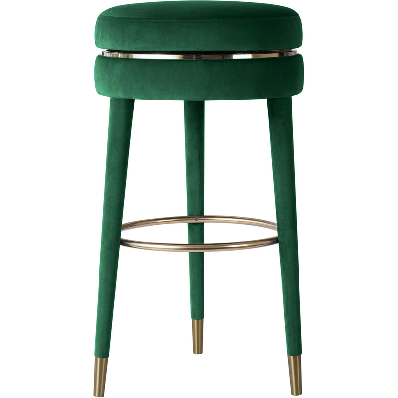 Meridian Coral Green Velvet Counter Stool IMAGE 1