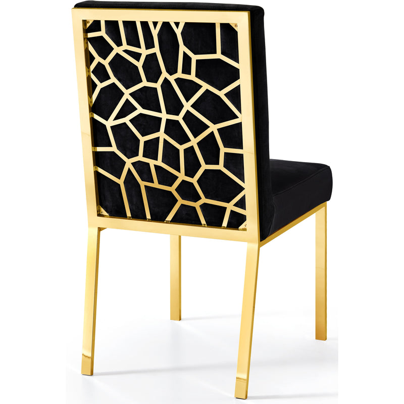 Meridian Opal Black Velvet Dining Chair IMAGE 3