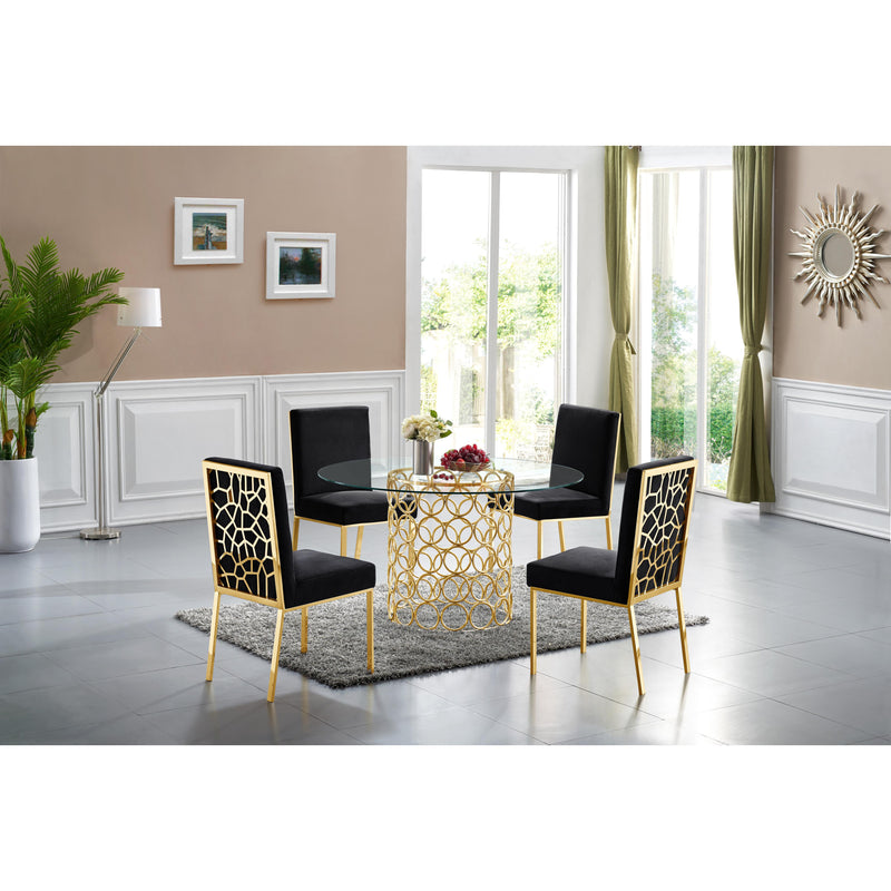 Meridian Opal Black Velvet Dining Chair IMAGE 4