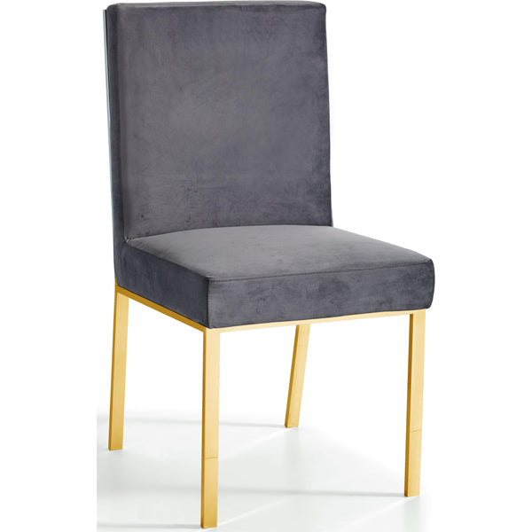 Meridian Opal Grey Velvet Dining Chair IMAGE 1