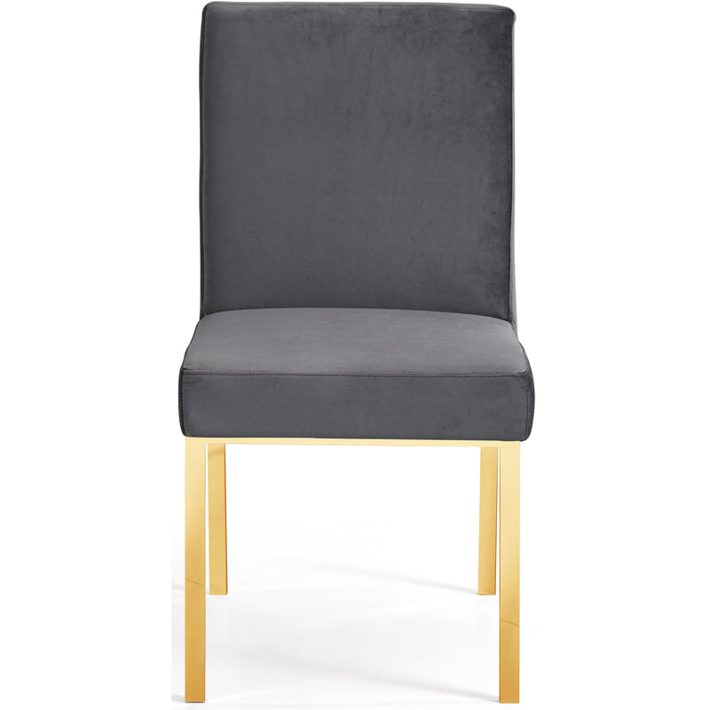 Meridian Opal Grey Velvet Dining Chair IMAGE 2