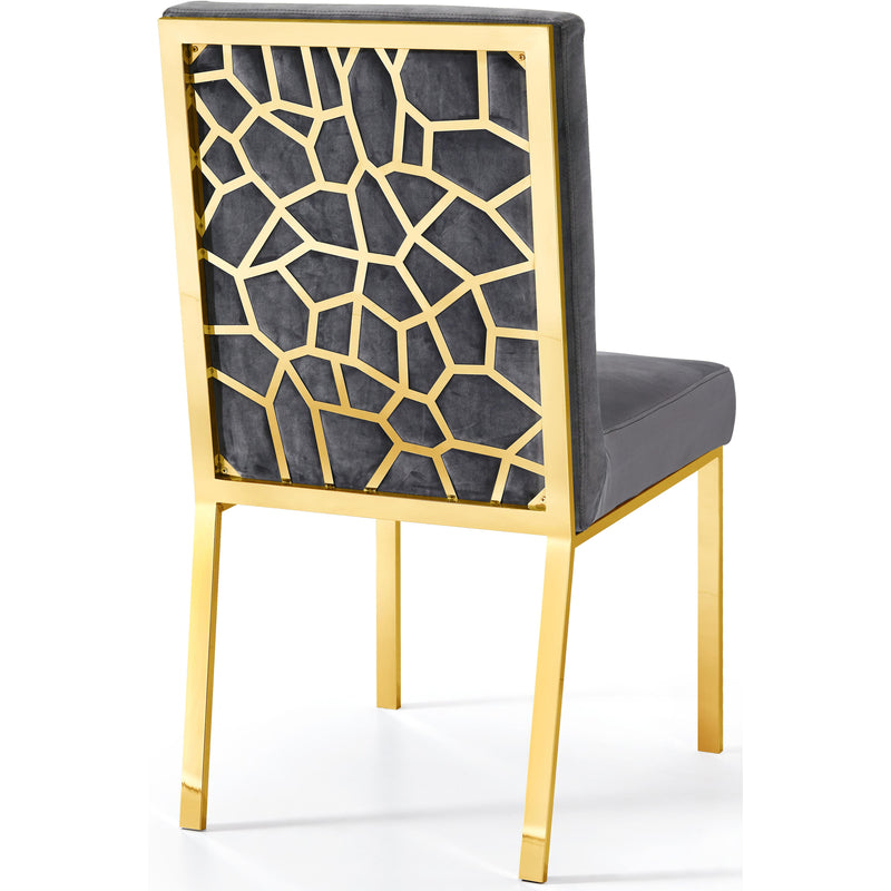 Meridian Opal Grey Velvet Dining Chair IMAGE 3