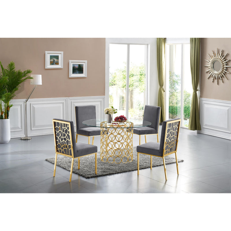 Meridian Opal Grey Velvet Dining Chair IMAGE 4