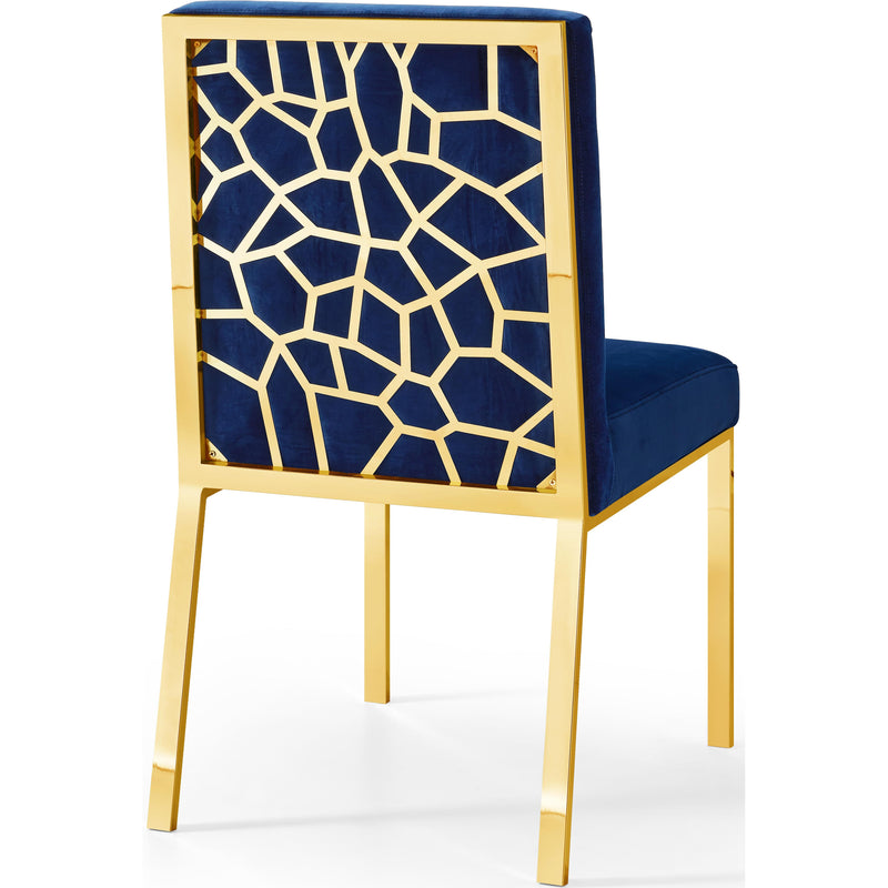 Meridian Opal Navy Velvet Dining Chair IMAGE 3