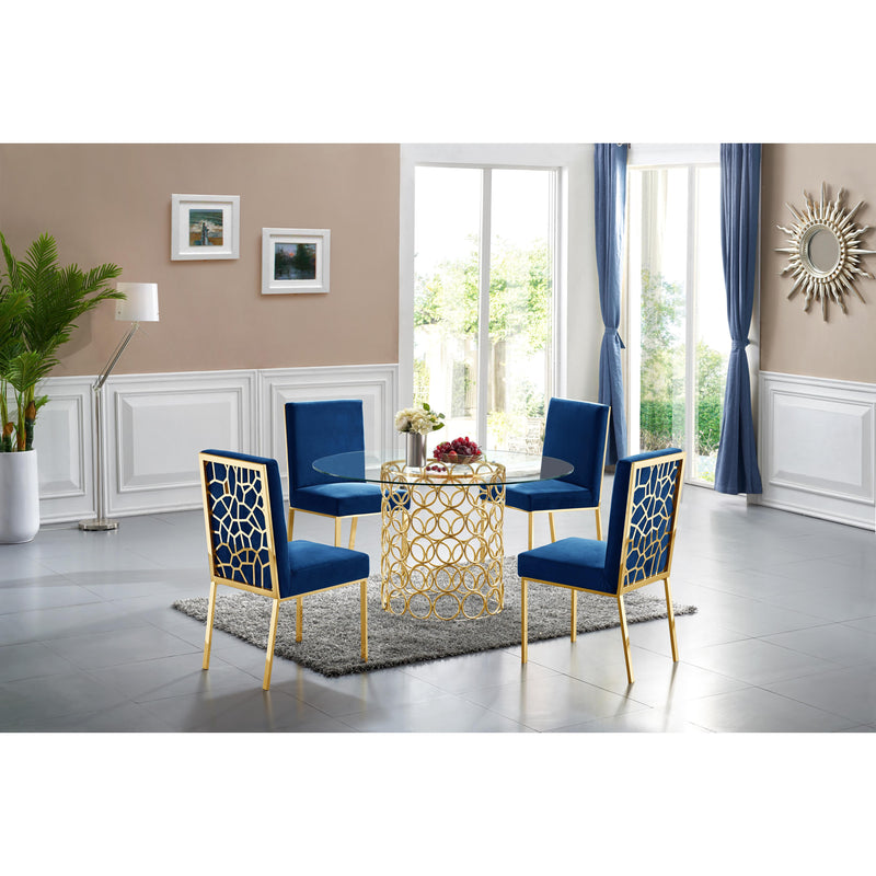 Meridian Opal Navy Velvet Dining Chair IMAGE 4