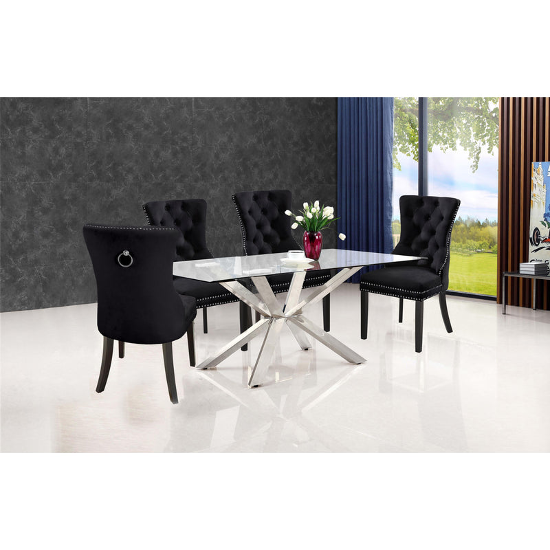 Meridian Nikki Black Velvet Dining Chair IMAGE 5