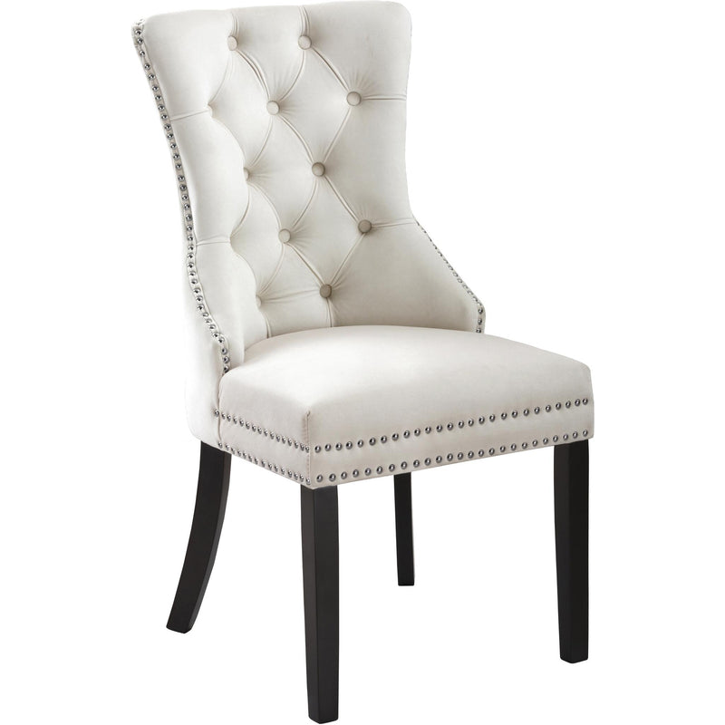 Meridian Nikki Cream Velvet Dining Chair IMAGE 1