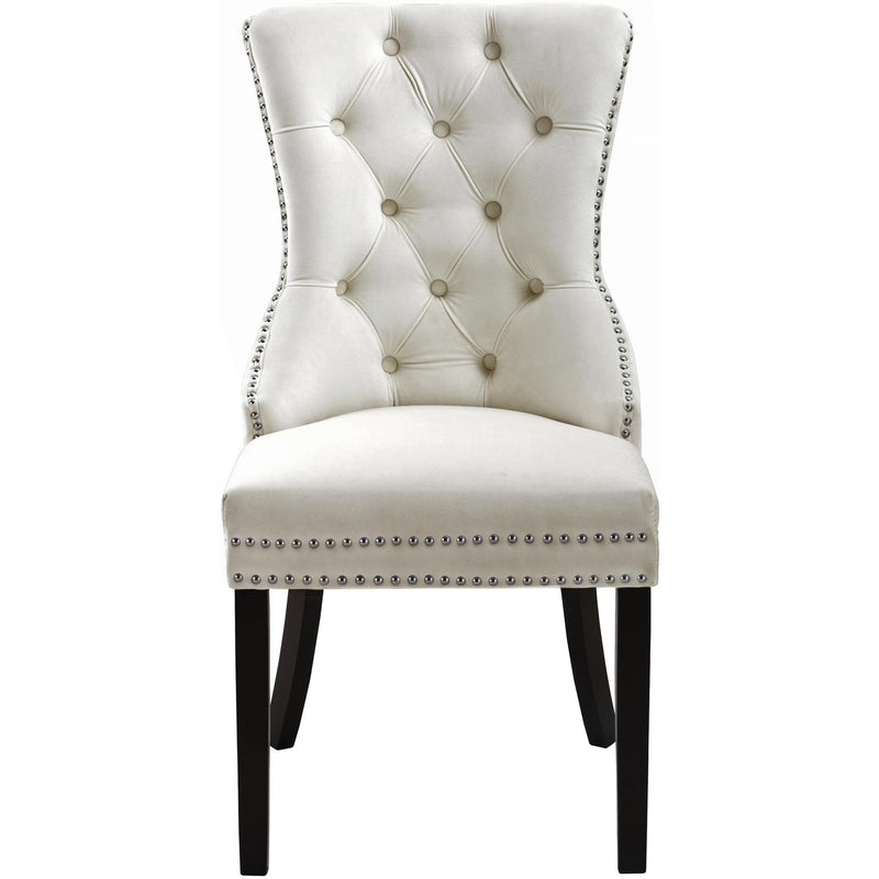 Meridian Nikki Cream Velvet Dining Chair IMAGE 2