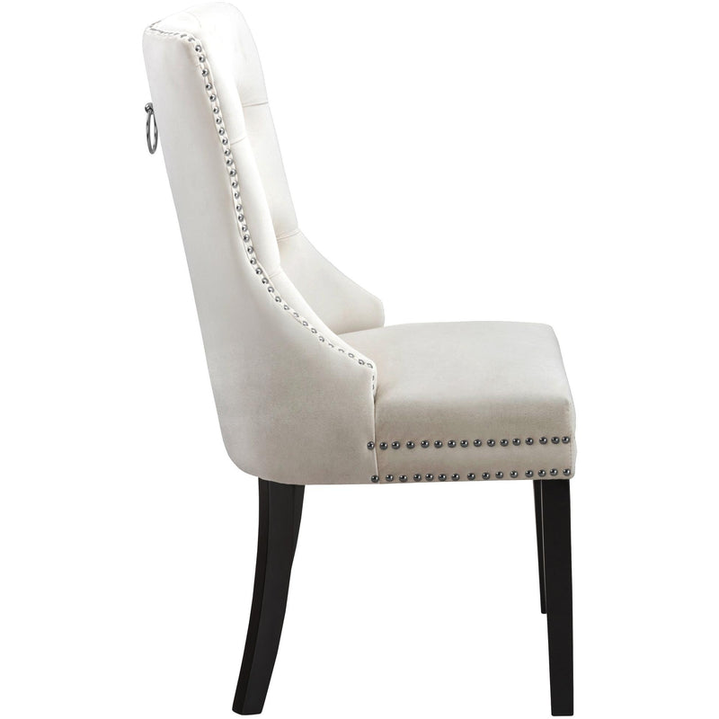 Meridian Nikki Cream Velvet Dining Chair IMAGE 3