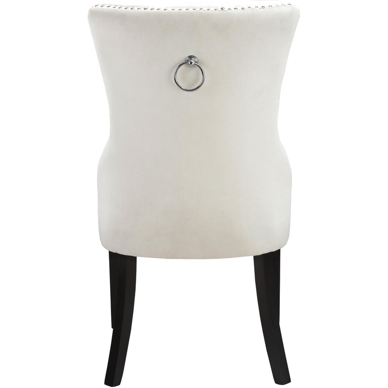 Meridian Nikki Cream Velvet Dining Chair IMAGE 4