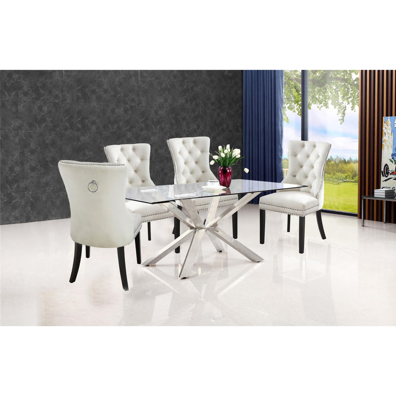 Meridian Nikki Cream Velvet Dining Chair IMAGE 5