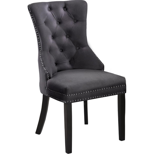 Meridian Nikki Grey Velvet Dining Chair IMAGE 1