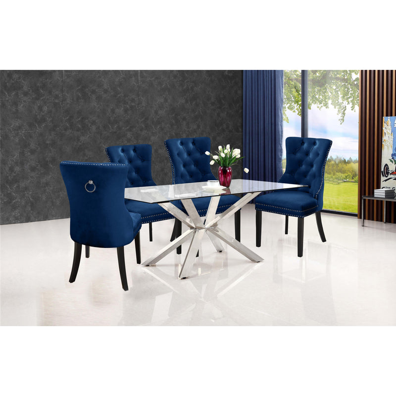 Meridian Nikki Navy Velvet Dining Chair IMAGE 5