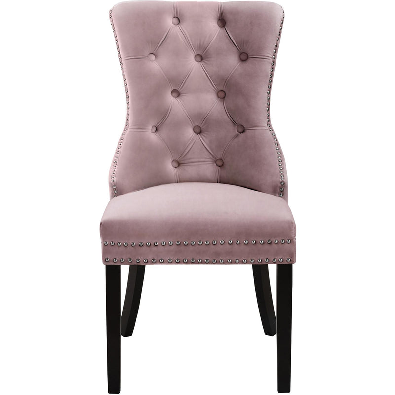 Meridian Nikki Pink Velvet Dining Chair IMAGE 2