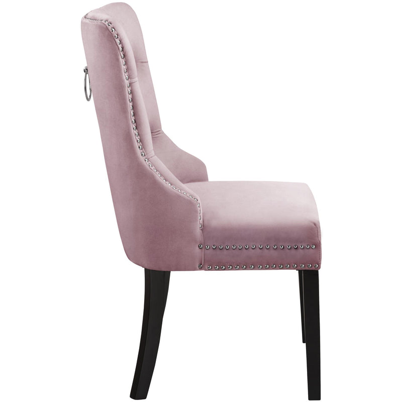 Meridian Nikki Pink Velvet Dining Chair IMAGE 3