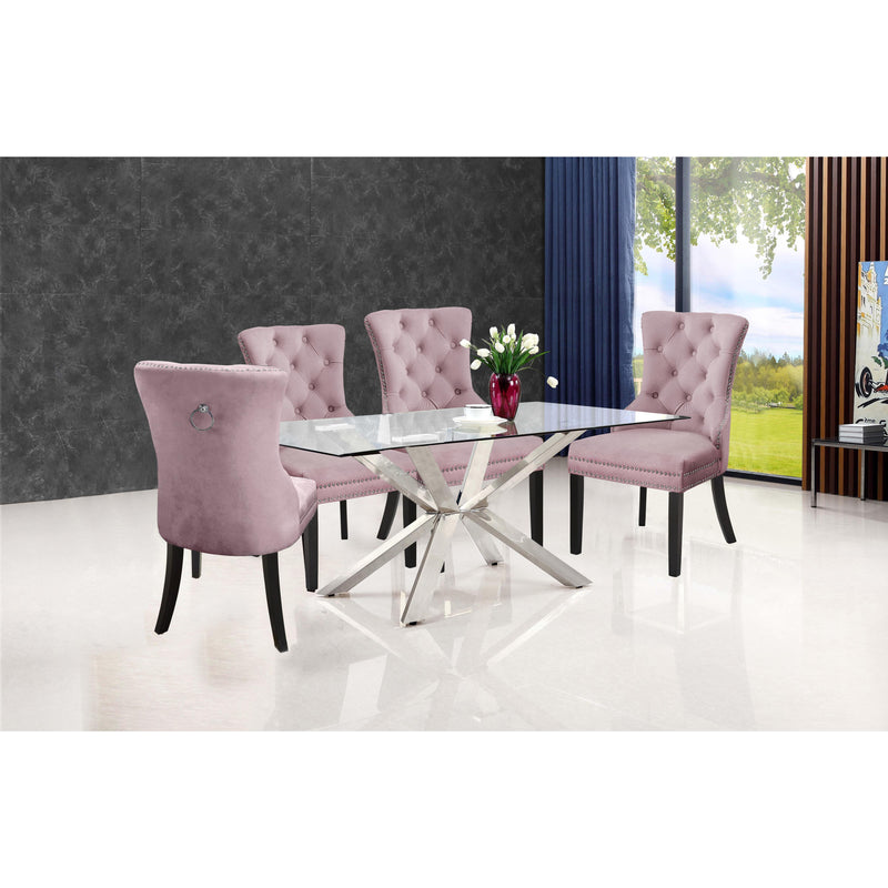 Meridian Nikki Pink Velvet Dining Chair IMAGE 5