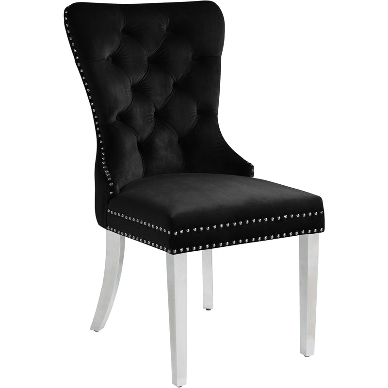 Meridian Carmen Black Velvet Dining Chair IMAGE 1