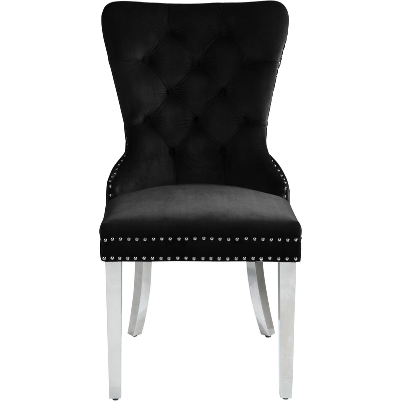 Meridian Carmen Black Velvet Dining Chair IMAGE 2