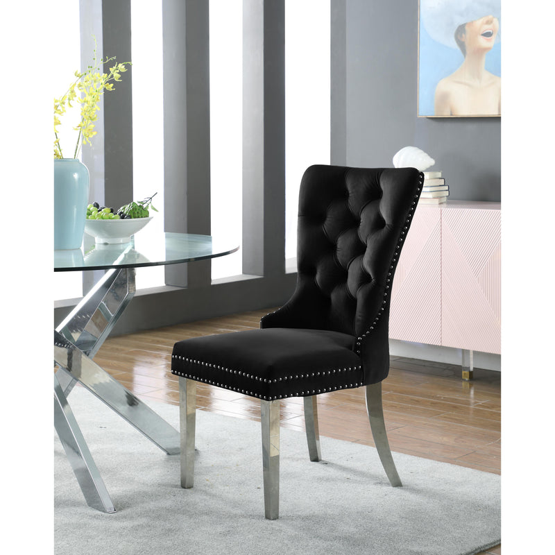 Meridian Carmen Black Velvet Dining Chair IMAGE 4