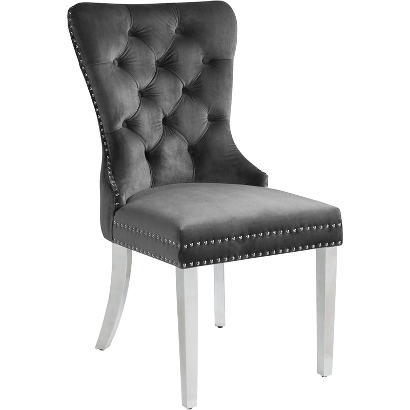 Meridian Carmen Grey Velvet Dining Chair IMAGE 1