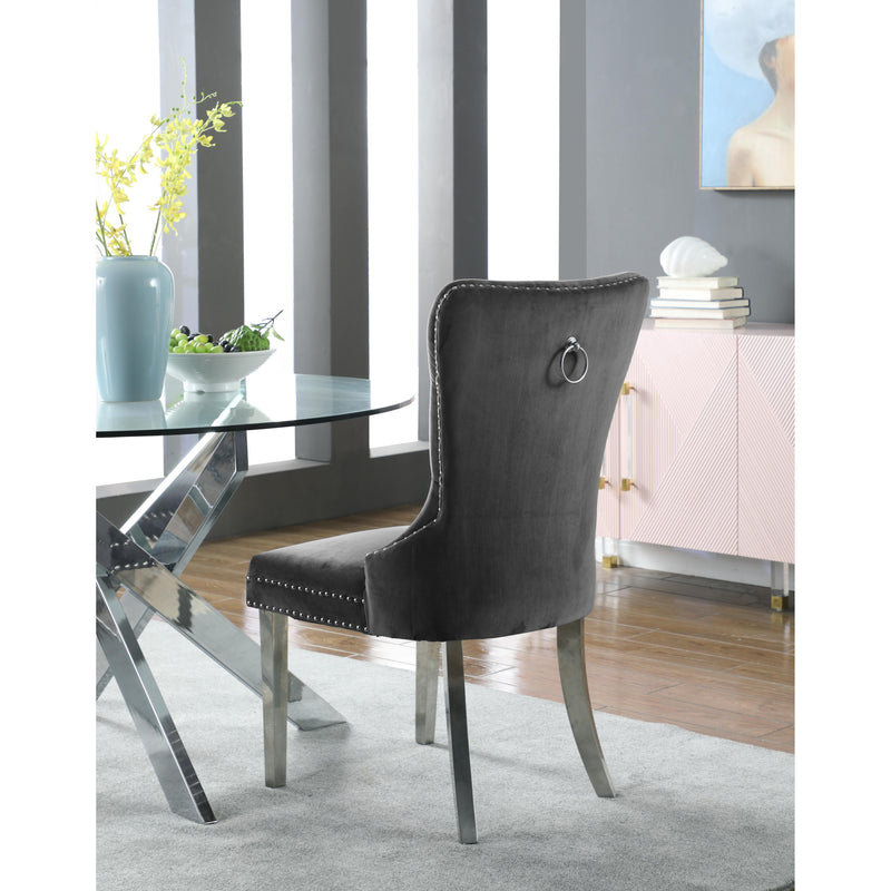 Meridian Carmen Grey Velvet Dining Chair IMAGE 5