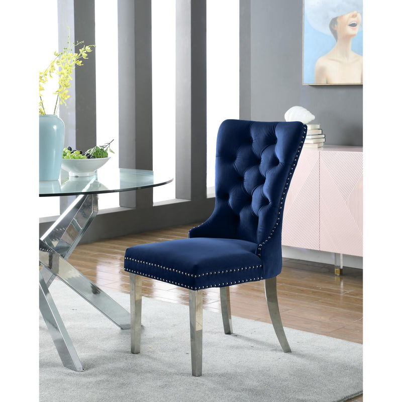 Meridian Carmen Navy Velvet Dining Chair IMAGE 4