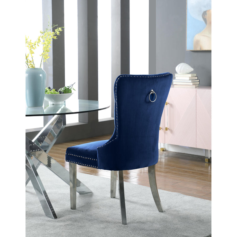 Meridian Carmen Navy Velvet Dining Chair IMAGE 5