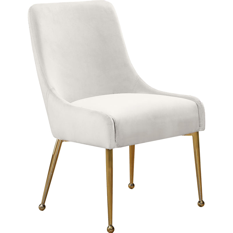 Meridian Owen Cream Velvet Dining Chair IMAGE 1