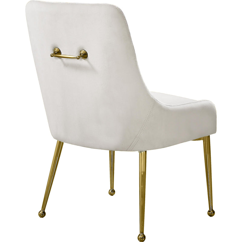 Meridian Owen Cream Velvet Dining Chair IMAGE 3