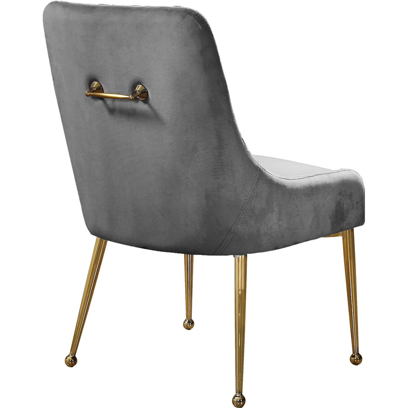 Meridian Owen Grey Velvet Dining Chair IMAGE 3