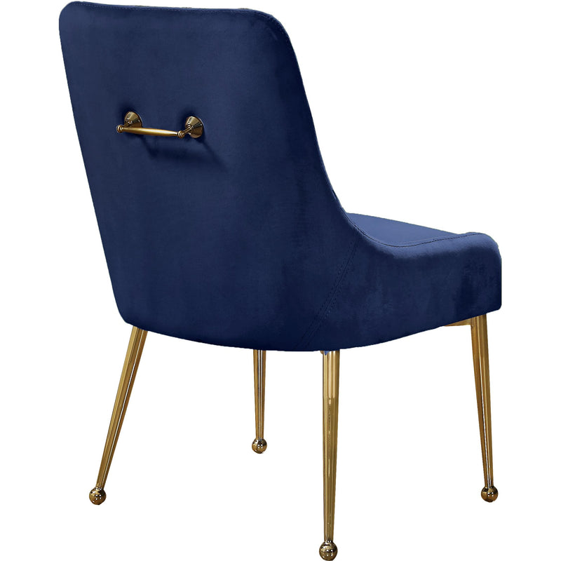 Meridian Owen Navy Velvet Dining Chair IMAGE 3