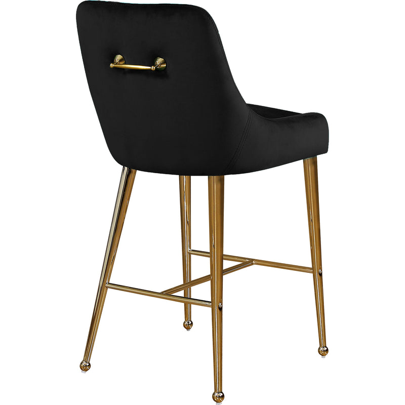 Meridian Owen Black Velvet Stool IMAGE 3