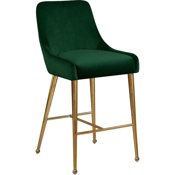 Meridian Owen Green Velvet Stool IMAGE 1